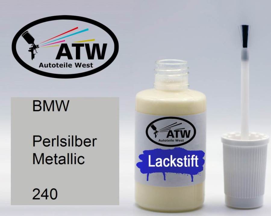 BMW, Perlsilber Metallic, 240: 20ml Lackstift, von ATW Autoteile West.